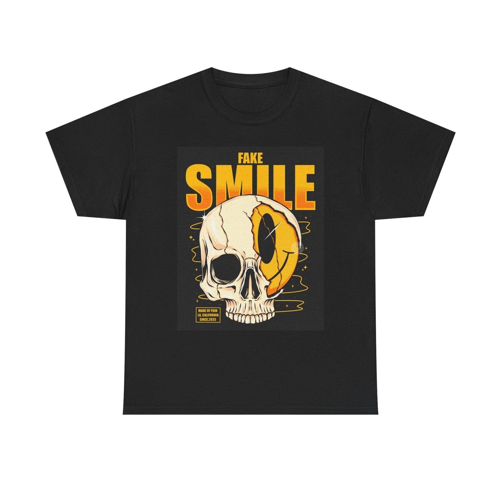 Men s and Women s T-shirts Fake Smile Graphic XXXL