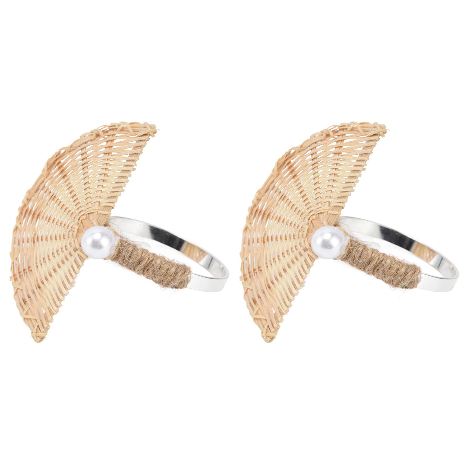 

2Pcs Napkin Buckle Rattan Innovative Design Fashionable Exquisite Decorative Napkin Rings for Table Decorations6647