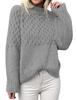 Cross Europe 2026 Women's High Neck Cable Knit Long Sleeve Pullover - Autumn/Winter Style