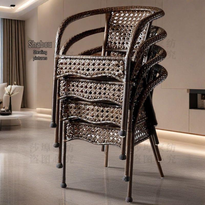 Eleganter Handgewebter Wasserdichter Rattanstuhl - Verdicktes, Hochwertiges Design für Zuhause