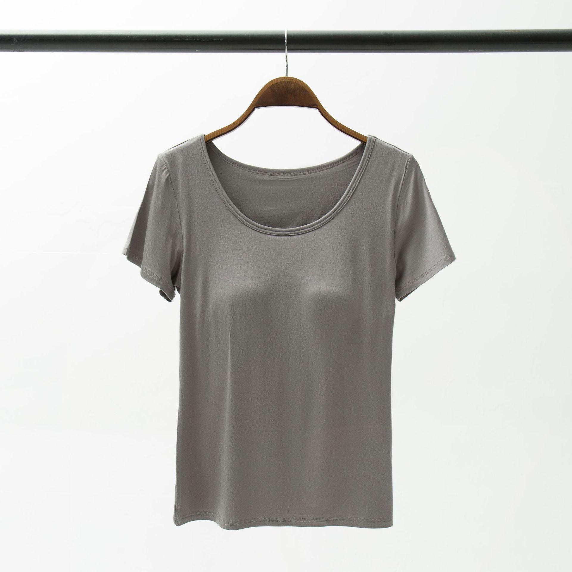 

Модальная футболка с коротким рукавом, с мягкими чашками, без косточек, с пятью пальцами, для сна, базовый слой XL