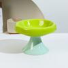 Colorful Ceramic Elevated Cat Bowl, Neck Protect Anti-black Chin Feeding Dish for Cats Kittens