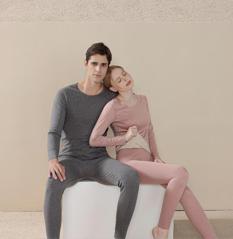 2025 New Autumn/Winter Wool Silk Warm Underwear Set for Couples - Women's and Men's Base Layer Pants