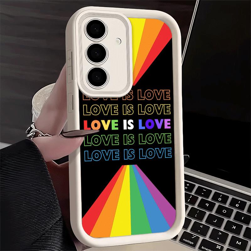Phone Case for Samsung Galaxy A17 A16 A15 A14 A13 LGBT Rainbow Love Is Love A56 A36 A26 A55 A35 A25 A54 A34 A24 A53 A33 A23 A07