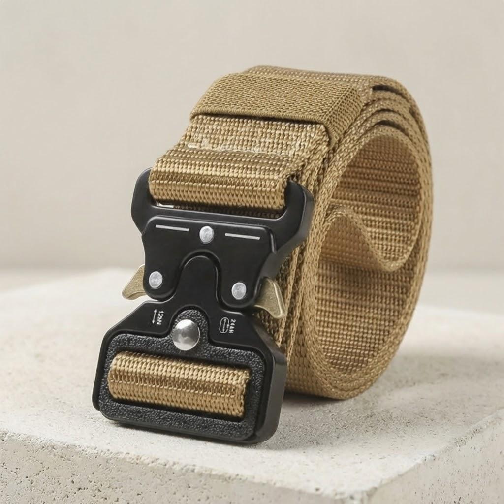 

Men s Adjustable Tactical Nylon Belt Military Style Canvas Belt with Metal Buckle for Outdoor Sports Hiking Camping Adventure хакі