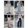 Women's Ice Silk High Waist Tencel Cotton Wide-Leg Pants - Summer Pink, Loose Fit