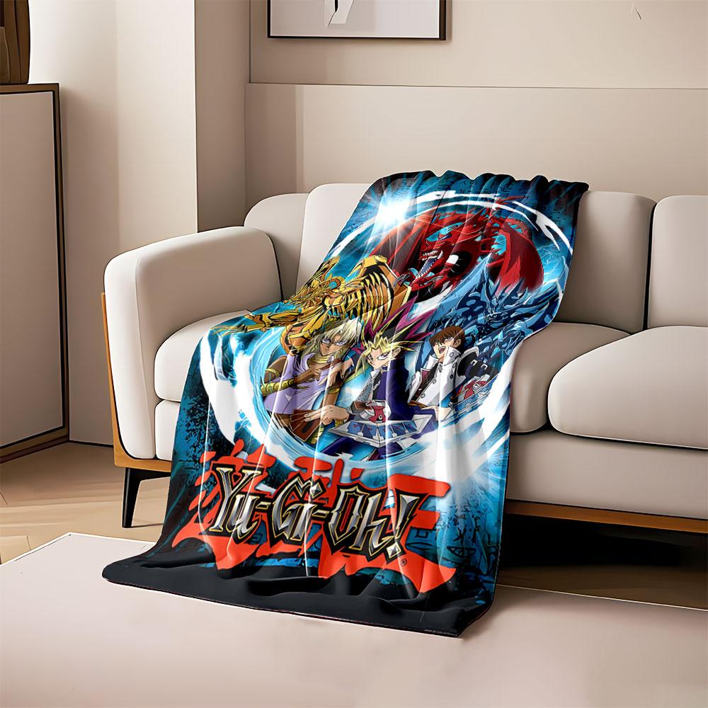 

Three mythical creatures surround three characters with a glowing circle. for all seasons blanket lunch break throw gift 80cm x 120cm