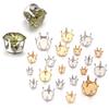 20-100pcs Square Round 4 5 6 7 8 10mm Crystal Glass Cabochons Base Metal Claw Settings Stud Earring Base Cabochon Came Tray