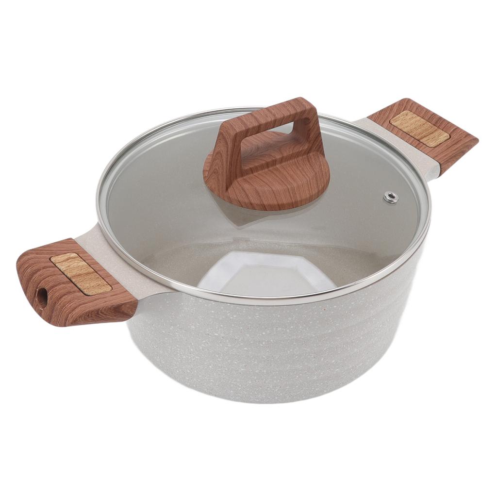 Double Ear Soup Pot Prevent Sticking Fast Heating Visible Elegant Universal Dutch Oven with Lid for