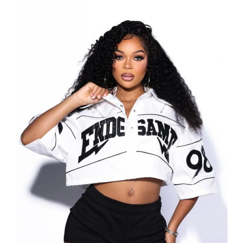 FC1600 Loose Cropped Open Cardigan Sexy Y2K Style Streetwear Women