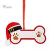 Christmas Tree Ornament for Pets Resin Ornament, Cute Cat Paw/Bone Shaped Xmas Hanging Decoration Memorial Pendant with Santa Hat Tree, Car
