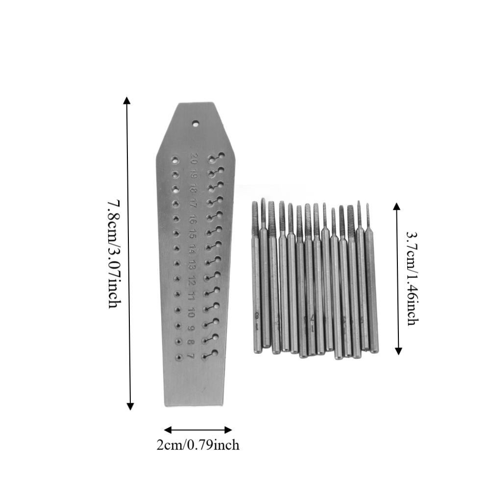 14Pcs Stable Micro Size Tap Die Set Metal Compact Thread Tool 0.7-2mm Watch Tool Screw Repair