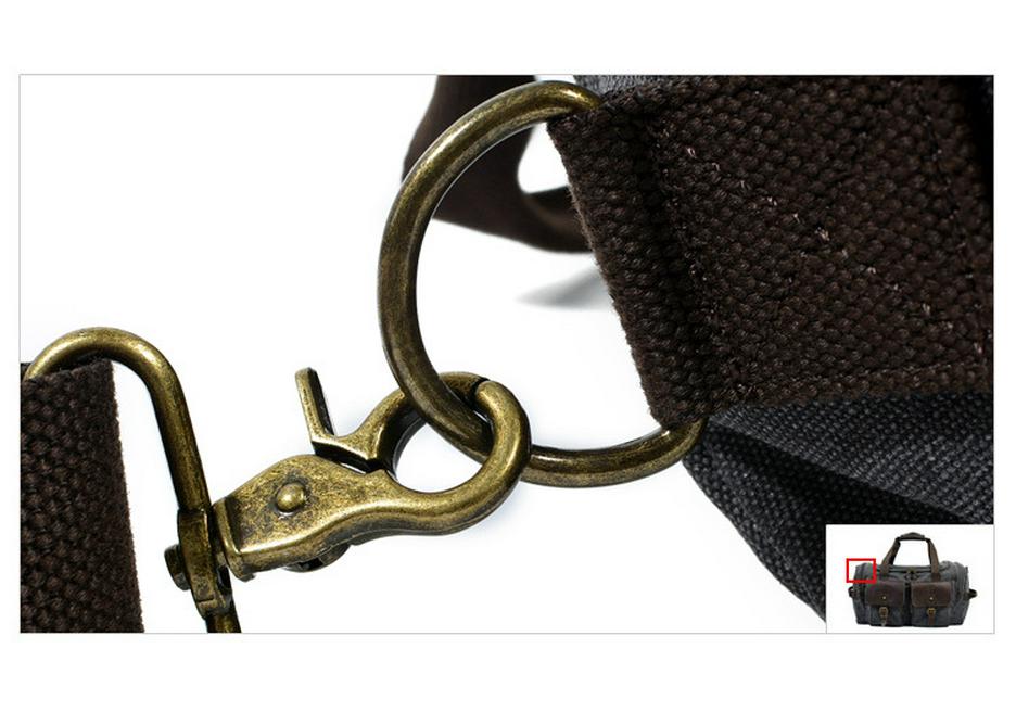 Borsa da Viaggio da Uomo in Tela e Pelle Crazy Horse - Grande Capacità Borsa da Viaggio con Cerniera Retrò
