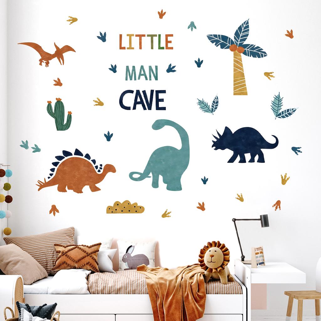 Cartoon Animal Cute Dinosaur Wall Stickers Removable for Kids Room Decoration Background Living Room Baby Nursery Wall Decals