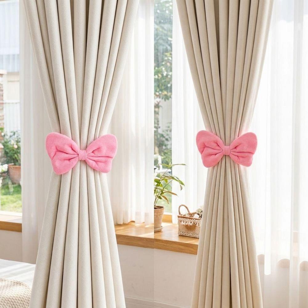 2Pcs Velvet Velvet Bow Curtain Tiebacks Creative Curtain Holders Curtain Strap Curtain Decor