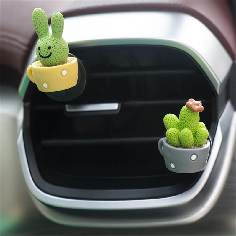 Air Freshener Car Aromatherapy Clip Cute Potted Air Conditioner Interior Accessories Auto Accessories Aromatherapy Resin