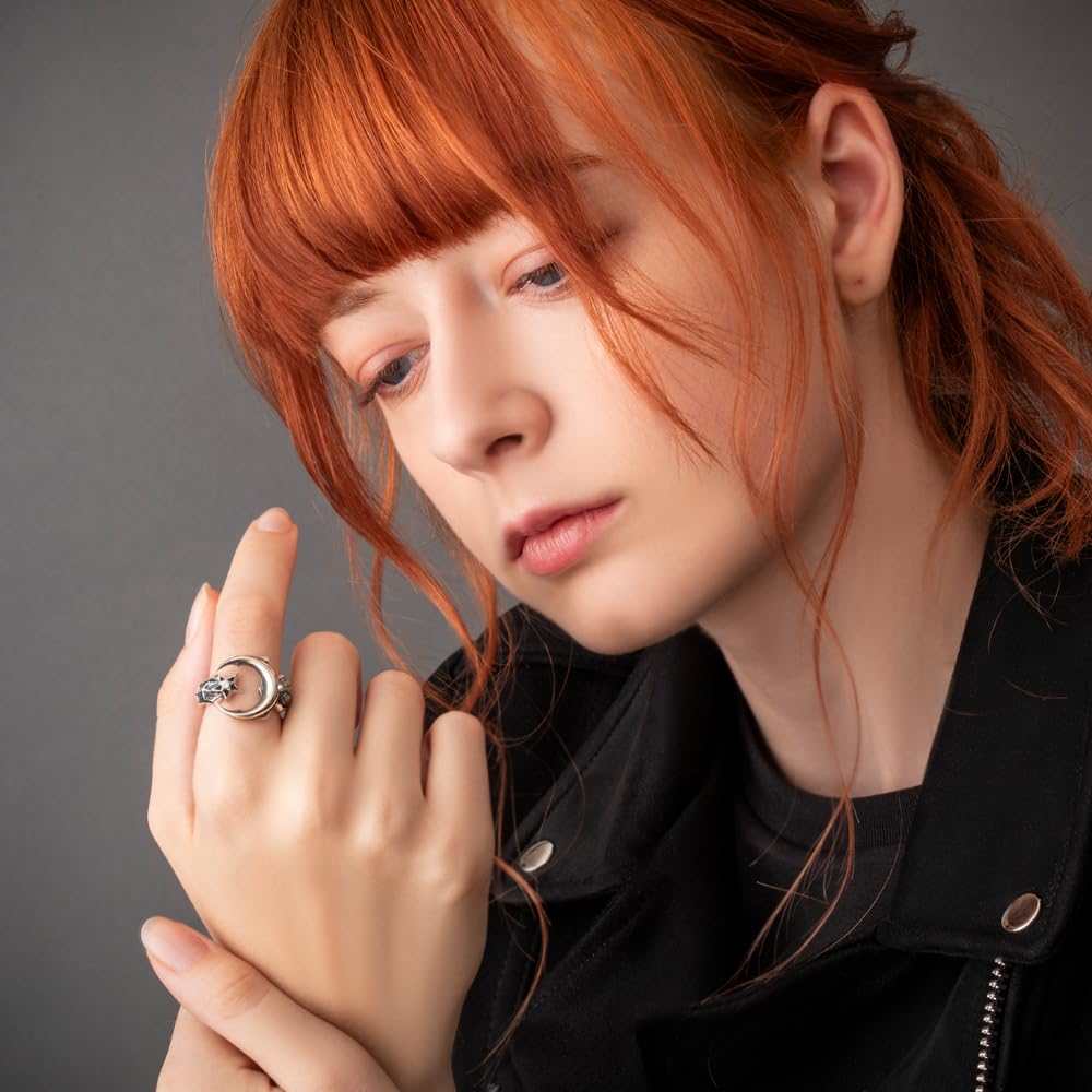 Artemis Kings Crescent Moon Free Size Silver Brand Silver 925 Ring, (AKR0071), Men's Accessory, Jewelry, Ring,