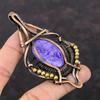 Charoite Pendant Copper Wire Wrapped Gemstone Jewelry Handmade Pendant Copper Wire Wrap Pendant Stylish Pendant Antique Jewelry Gift For Mom