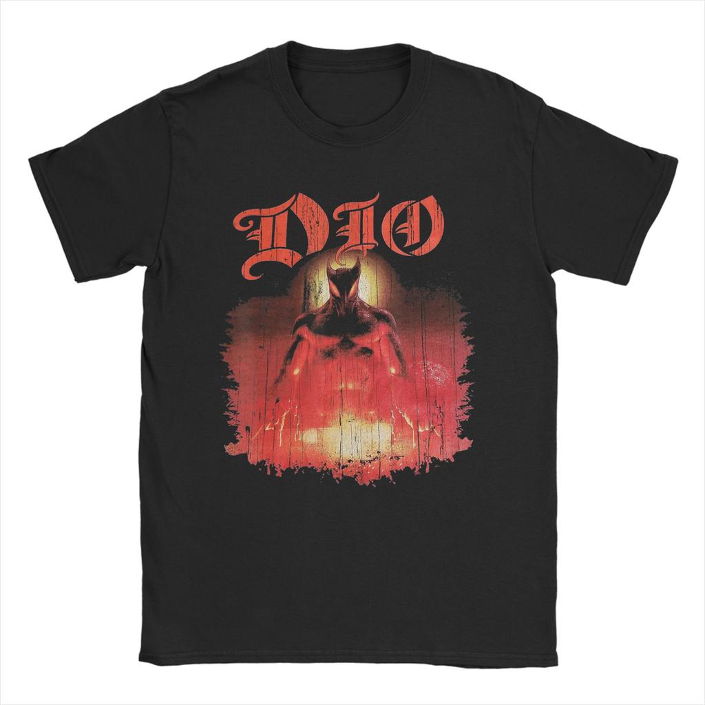 Men TShirt Dio Band Vintage 100 Cotton Tees Short Sleeve  T Shirts Round Collar Clothes Plus Size