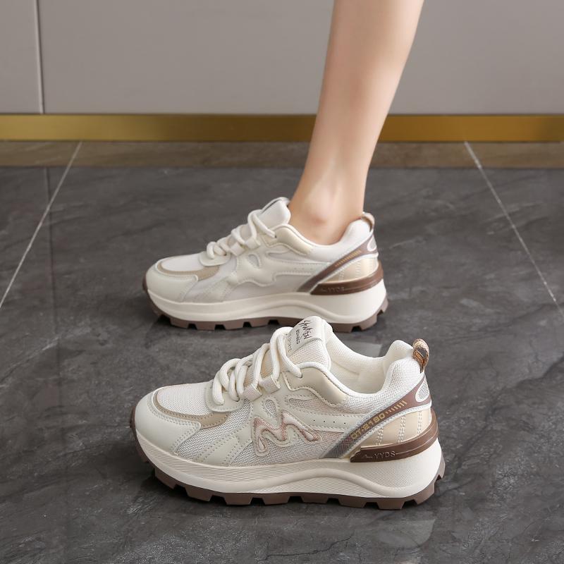 Fashion CRLAYDK Summer Chunky Sneakers for Women Mesh Platform Walking Lace Up Shoes Casual Breathable Ladies Running Sports Tennis