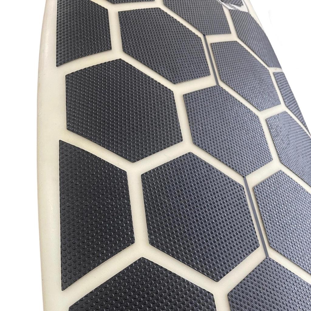 Hexagon Clear Surf Traction Grip Traction Pad Semi-Clear Deck Pad for Surfboards (black-A)