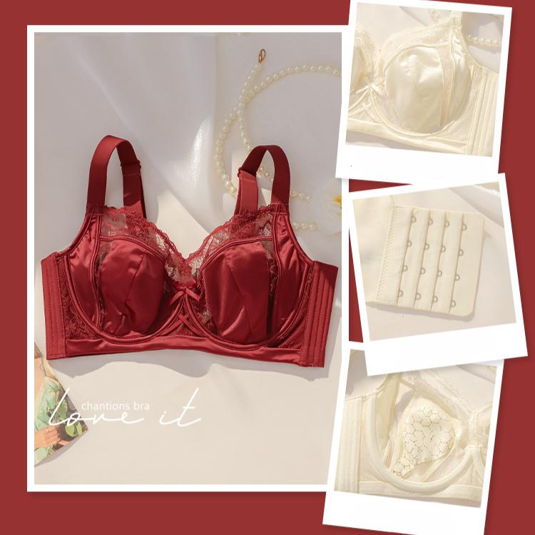 Lingerie Women's Full-cup Thin Bra Adjustable Anti-sagging and Breast Retraction Large-sized Bra Push Up Bra