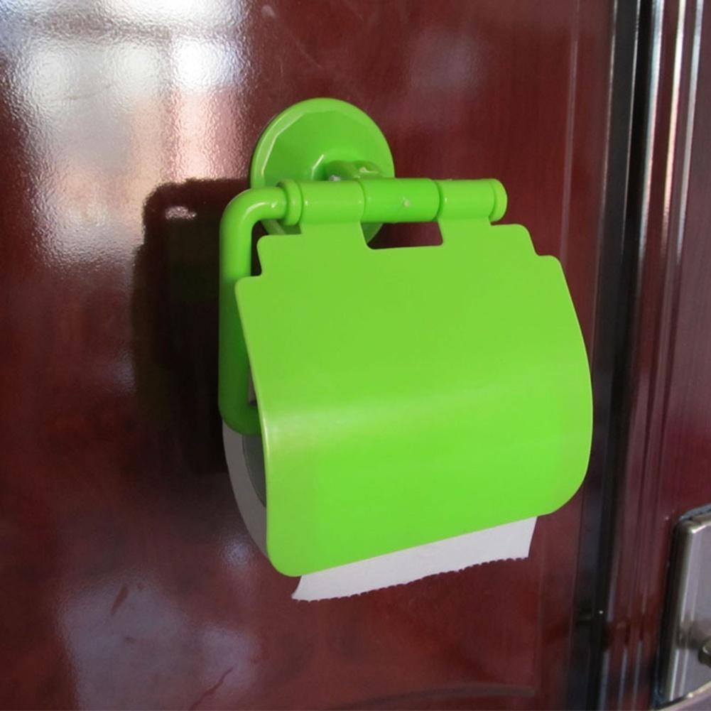 Toilettenpapierhalter mit Saugnapf, Tissue-Rollenständer, Badezimmerregal, zufällige Farbe ARI
