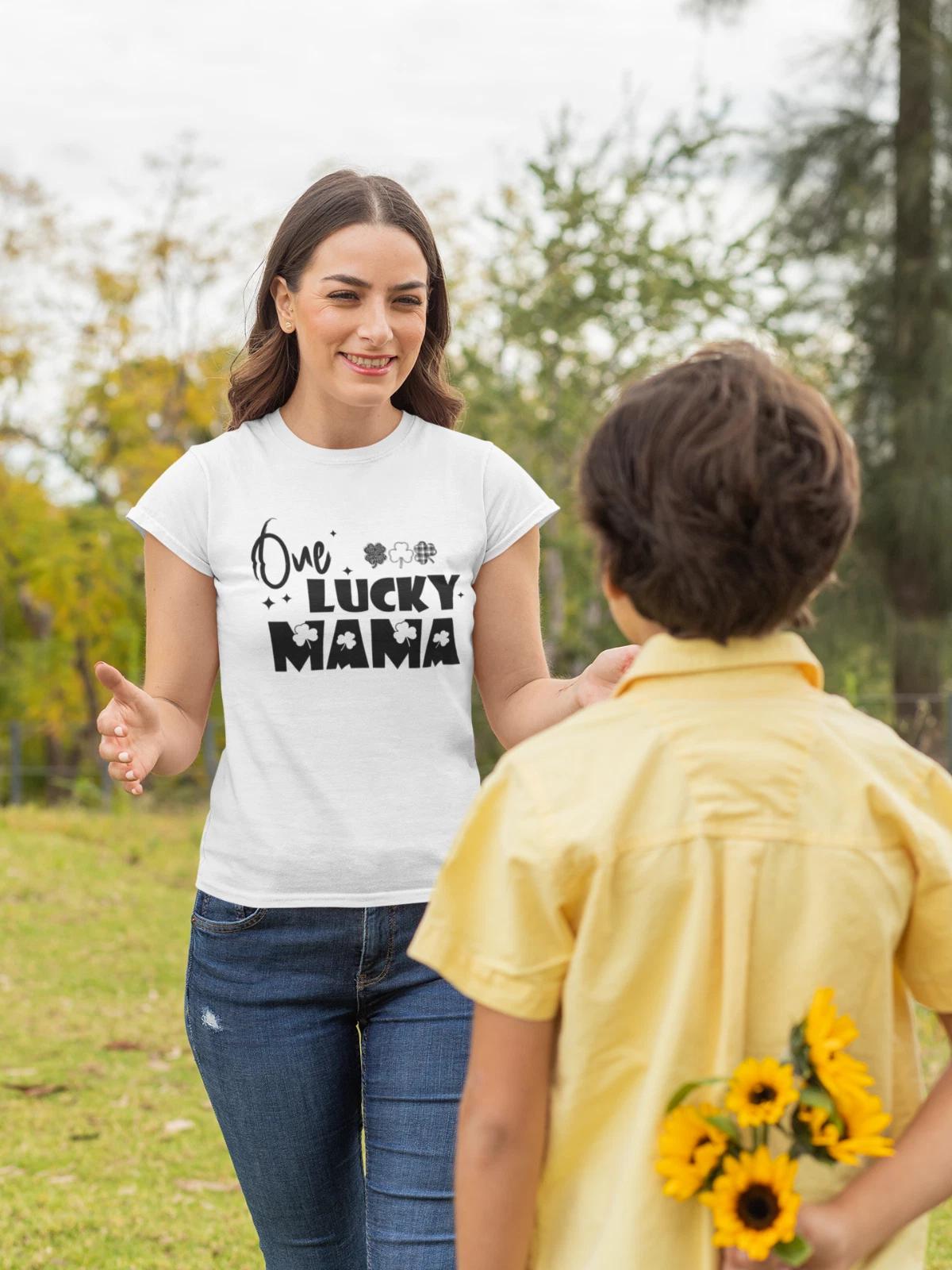 One Lucky Mama T Shirt, St. Patricks Day T Shirt, Mother Day T Shirt, Gift Tee S