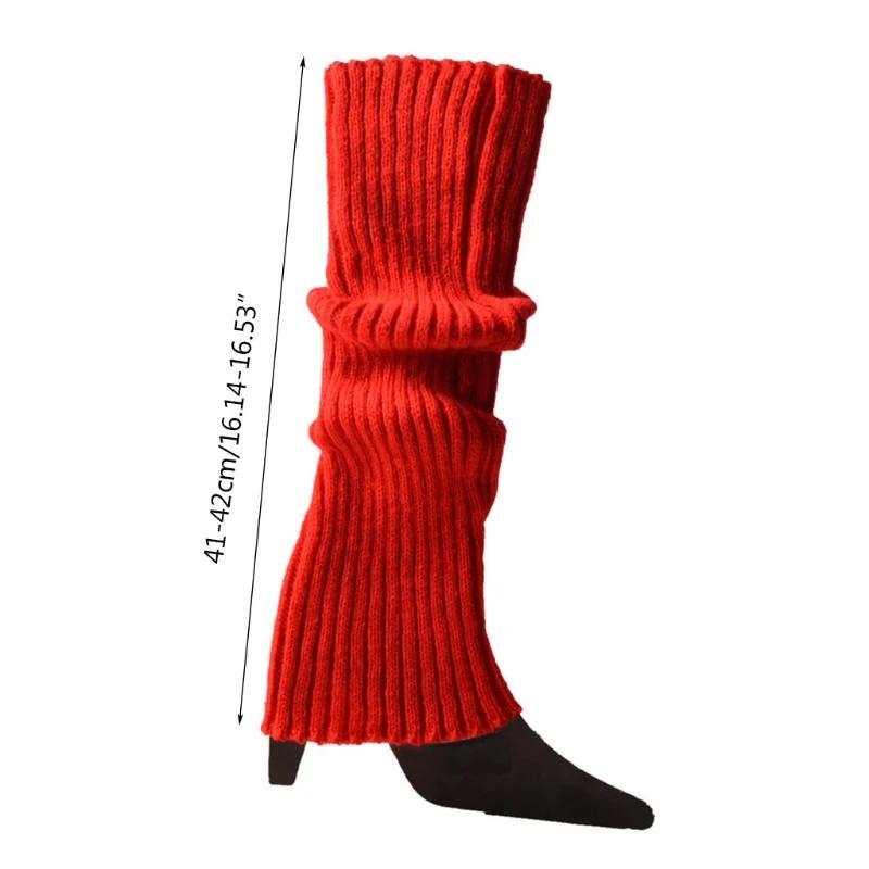 Autumn Winter Halloween Accessories Leg Warmer Women White Knitting Leg Warmers Ribbed Footless Socks Stockings