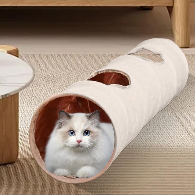 Straight Cat Tube Multifunctional Cat Tunnel Bed Big Tube Playground Toys For Indoor Cats Straight Cat Tunnel Collapsible Cat