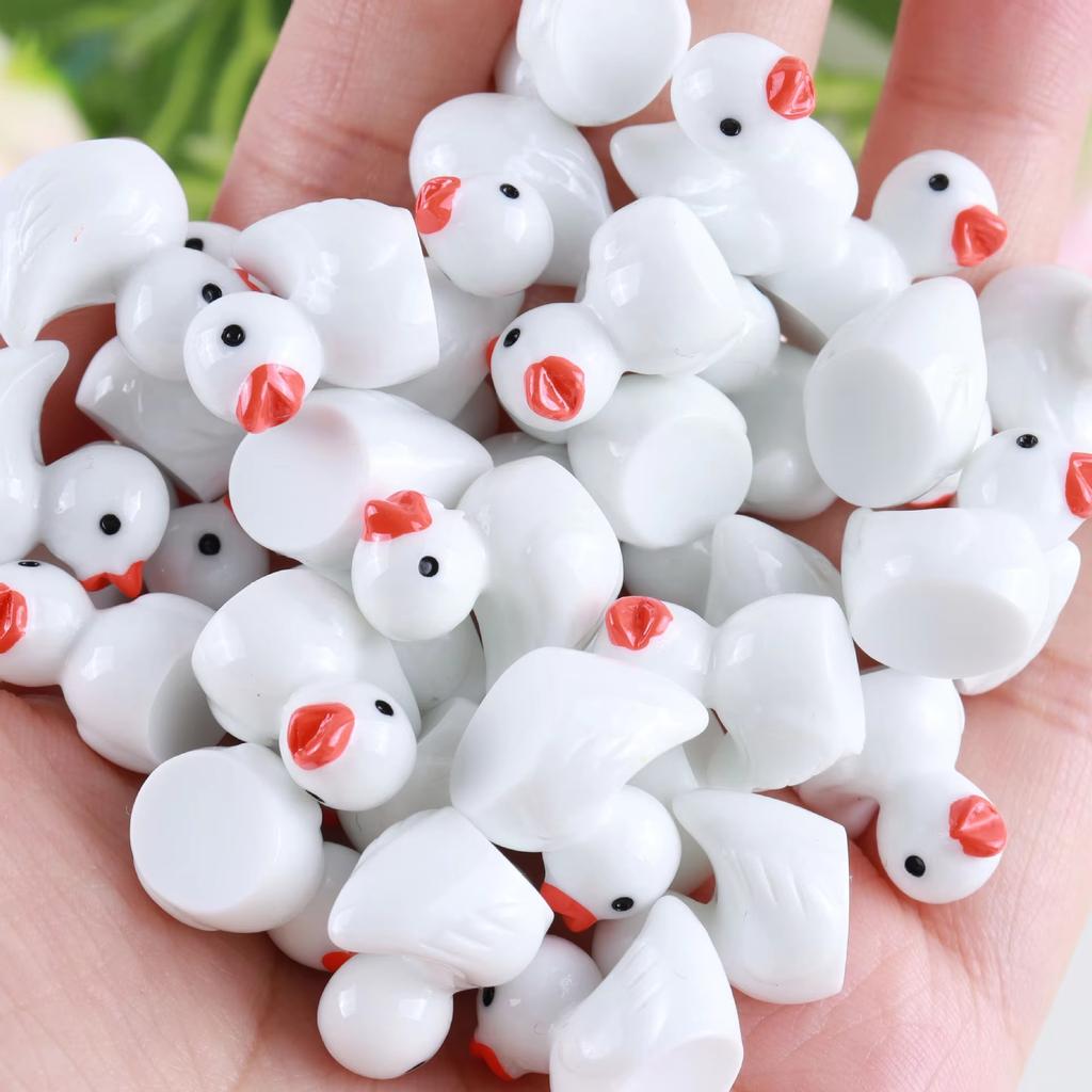 100/50/20 Stück/Set Mini Harz Enten Winzige Ente Miniaturfiguren Bulk Kleine Entenanhänger für Party, DIY Mikro-Landschaft Dekorationen