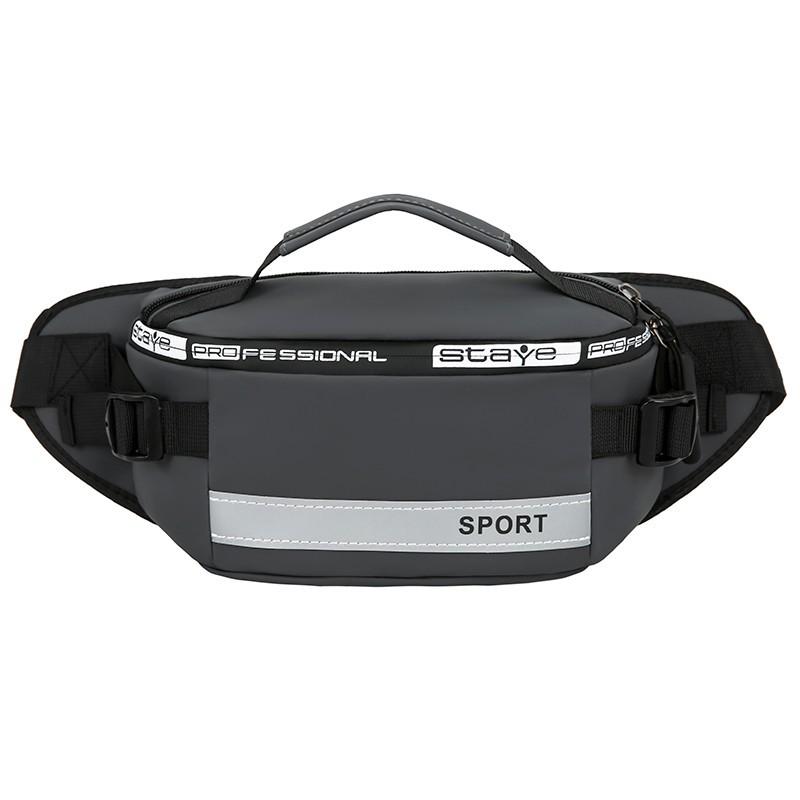 

Men s Reflective Nylon Crossbody Fanny Pack - Korean Style Large Capacity Chest Bag серый