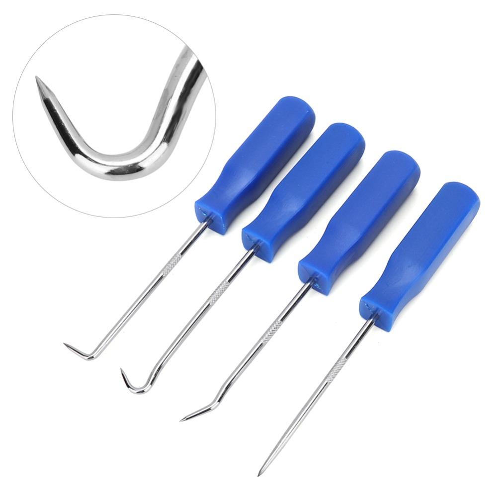 4PCS Stainless Steel Car Pick Hook Set ABS Handle Oil Seal Puller Maintenance Technician