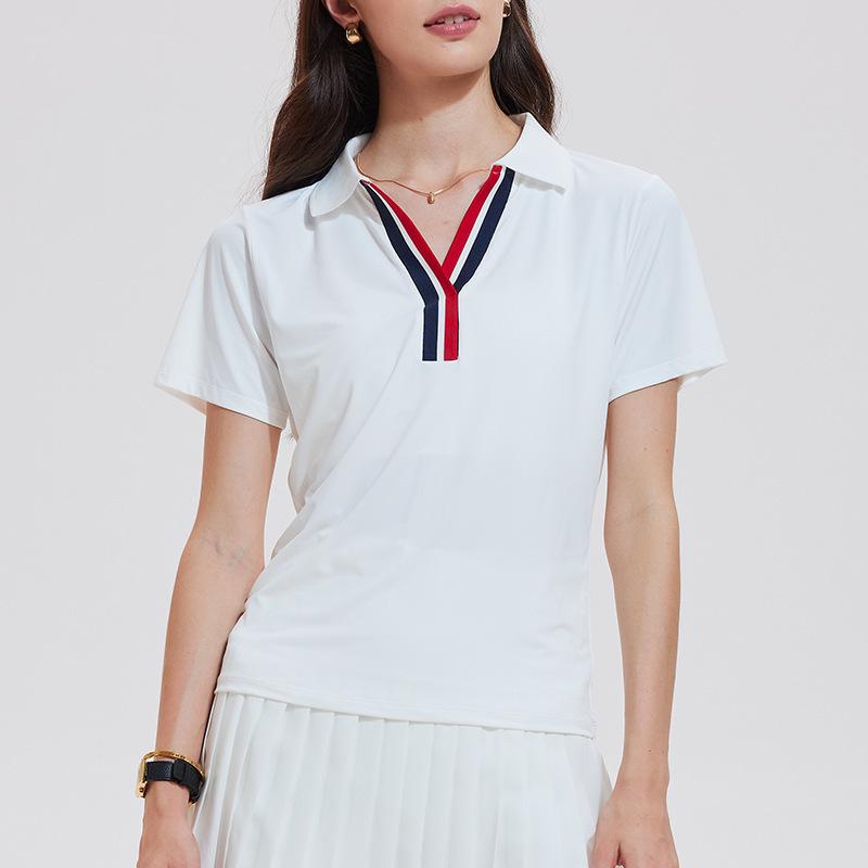 Cai Jue Women's Quick-Dry Short Sleeve Polo for Outdoor Sports & Fitness