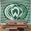 Werder Bremen Lebenslang Grun Weiss Football Crest Wall Tapestry Green White Horizontal Stripe Fan Decor Gift
