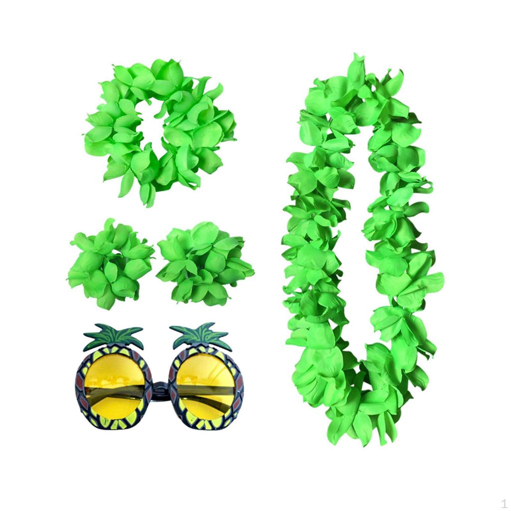 Conjunto de Colar e Tiara Havaiana para Festas na Praia Eventos