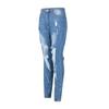 Mote Ripped Jeans for Kvinner Stretch Tynne Tiggerbukser Casual Denimbukser Høy midje Leggings Bukser