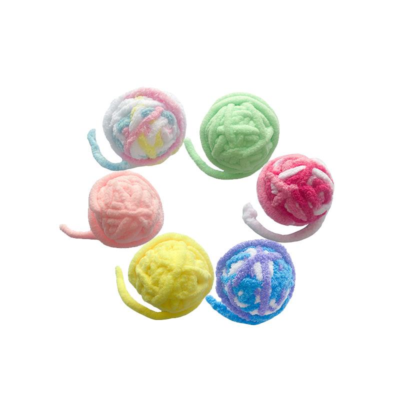 Pet Supplies Cat Bites Cat Teasing Toys Balls Bells Colored Yarn Balls