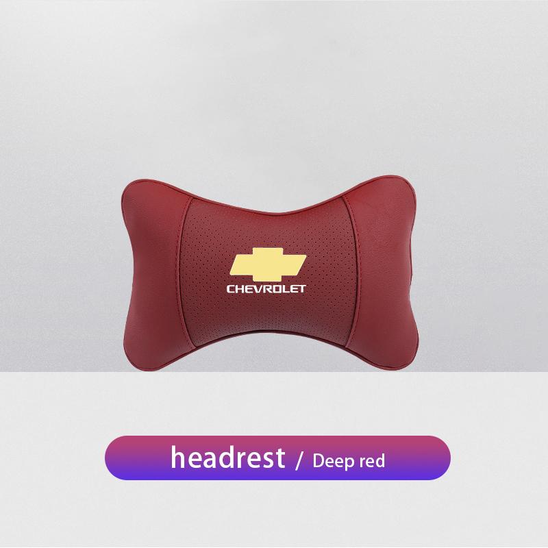 1Pcs Car Seat Headrest Auto Logo Neck Pillow For Chevrolet Z71 Aveo Impala Lacetti Malibu Sail SS Cruze Sonic Silverado Trax