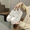 2025 New Thick-soled Leather Little White Shoes Women's Autumn Sports Shoes Korean Version Inner Height-increasing Casual Board Shoes Women's St