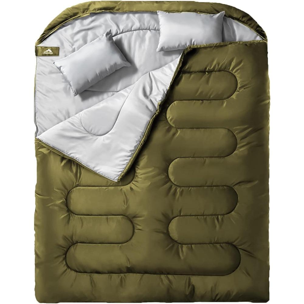 

Двойной спальный мешок-рюкзак для взрослых, мужской, с подушкой, размер XL Queen, для двух человек, всесезонный, для кемпинга, походов, бэкпэкинга United States