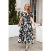 Vestido feminino de verão plus size estampado casual vestido de férias boêmio elegante midi vestidos longos