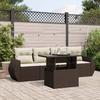Vidaxl 5-Cz. Garden Furniture Set With Cushions, Brown, Poly Rattan