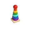 DOWMOO Geometric Stacking Educational Toy - Smooth Wooden Pegboard Blocks for Early Learning