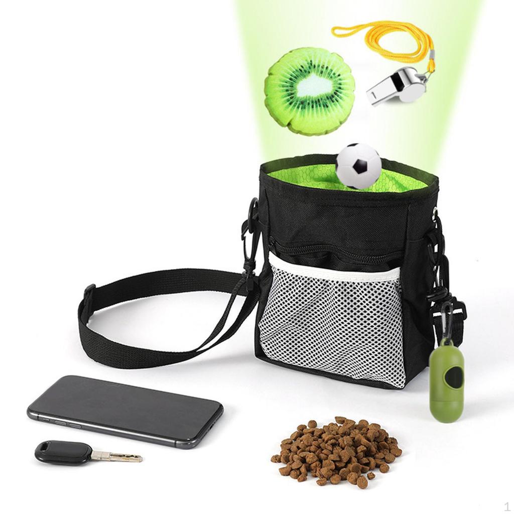 Pet Training Treat Bag Food Pouch Dog for Camping Travel Walking Black