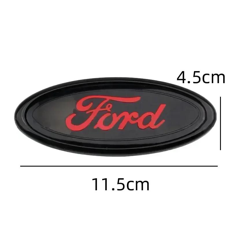 11.5x4.5cm ABS Car Front Hood Bonnet Emblem Rear Badge Accessories for Ford MK7 Focus MK2 Fiesta Mondeo F150 Ranger Fusion Kuga