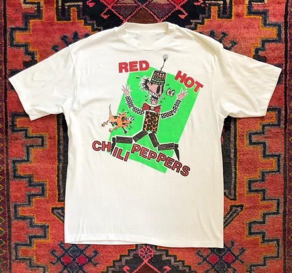 1986 Red Hot Chili Peppers Vintage Cotton White Men S-4XL T-Shirt XX447 XXXXL