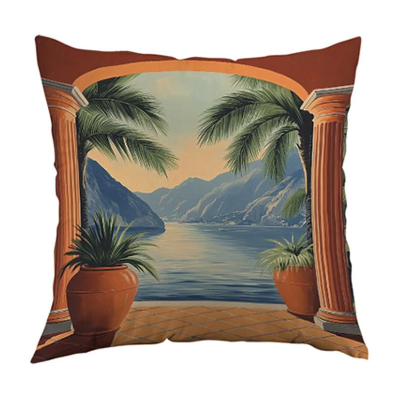 Plant Pillowcase Short Plush Bohemian Cushion Cover Ins Decorative Throw Pillow Cover
