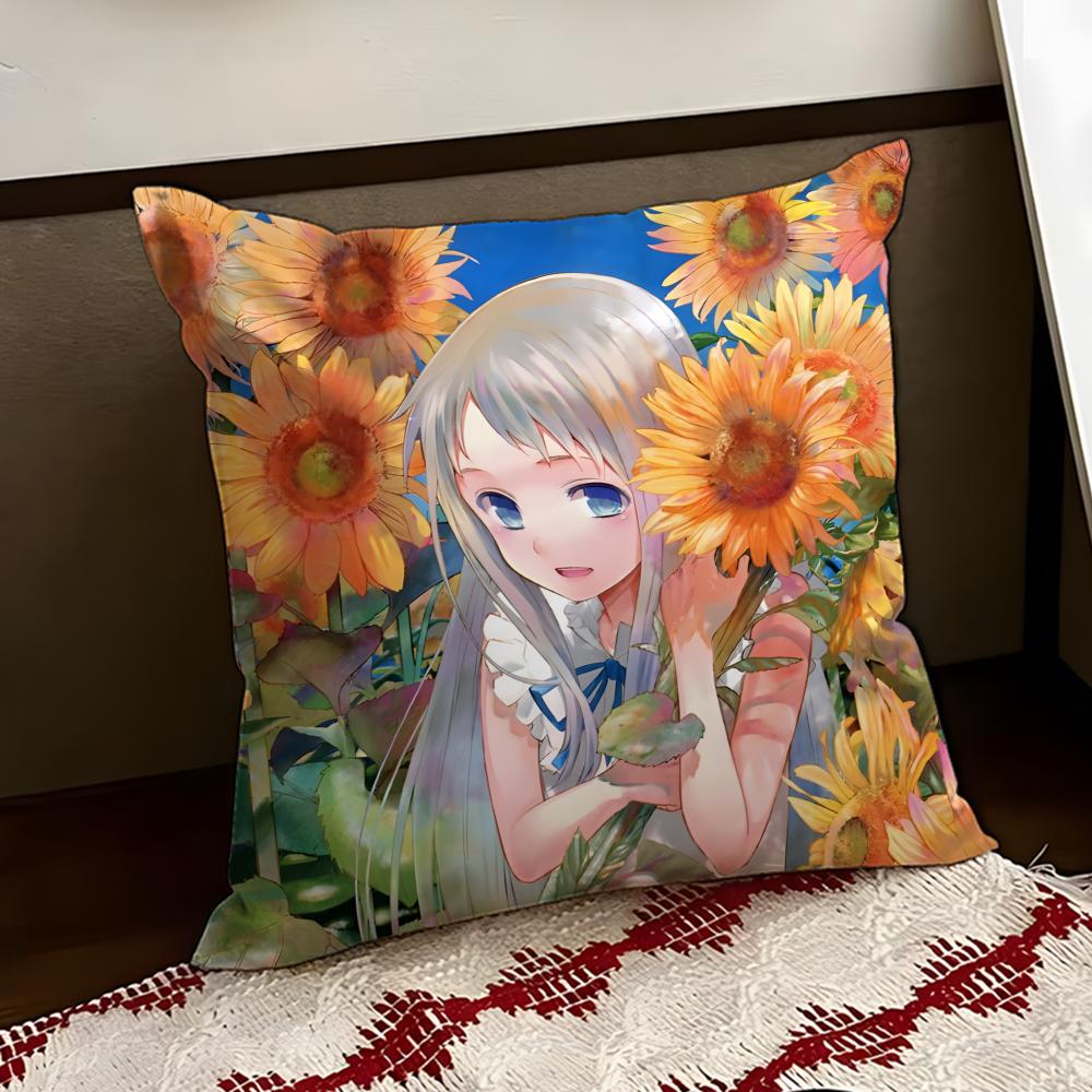 Anohana The Flower WeSaw ThatDay Cushion Cover Reversible Soft Durable Pillow Cover Home  Car MultiScene Use for Daily Comfort