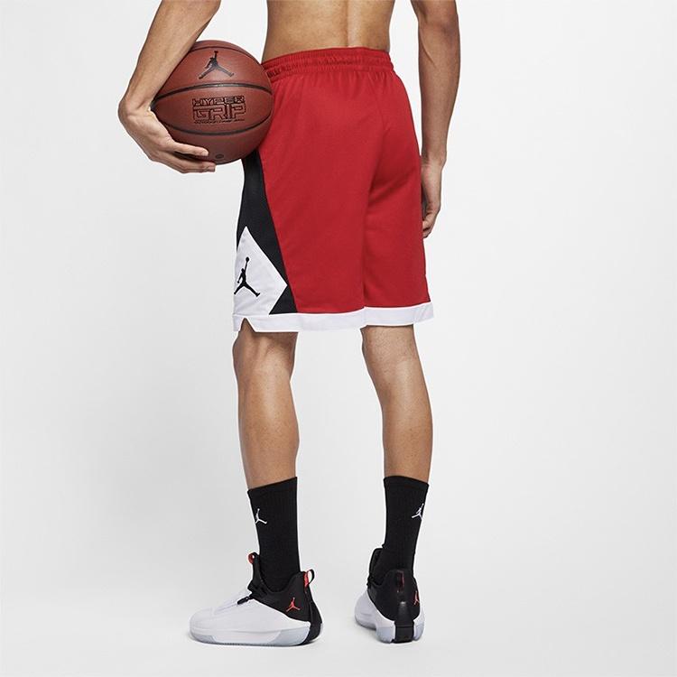 Air Jordan Side Black Logo Basketball Sports Shorts Red Men's AJ1115-687